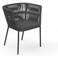 talenti set de 2 chaises avec accoudoir d'extérieur cliff collection icon (dark grey - tissu et corde synthétique)