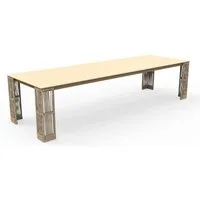 talenti table extensible à rallonge d'extérieur 240-300 cm cliff collection icon (beige - aluminium peint et corde synthétique)