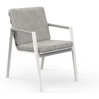 talenti set de 4 chaises avec accoudoirs d'extérieur cottage collection icon (white / light grey - tissu et aluminium peint)