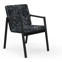 talenti set de 4 chaises avec accoudoirs d'extérieur cottage collection icon (graphite / black abstract - tissu et aluminium peint)
