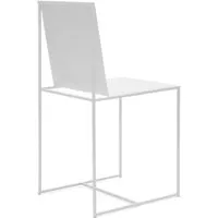 zeus set de 4 chaises slim sissi (blanc gaufré - métal)