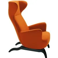 zanotta fauteuil ardea cm (orange - tissu cat. 30 teatro, base en chêne verni noir)