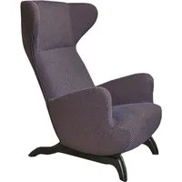 zanotta fauteuil ardea cm (bleu / maron - tissu cat. 30 tegola, base en chêne verni noir)