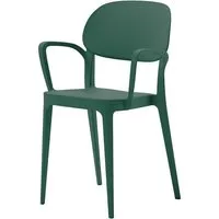 alma design set de 4 chaises avec accoudoirs amy (vert bois - polypropylène)