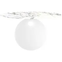 bonaldo table ronde circus ø 140 cm base blanc opaque (top calacatta brillant - métal et céramique)