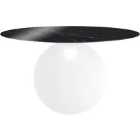 bonaldo table ronde circus ø 140 cm base blanc opaque (piano marquina lucido - métal et marbre)