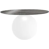 bonaldo table ronde circus ø 140 cm base blanc opaque (top emperador brillant - métal et marbre)