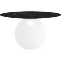 bonaldo table ronde circus ø 140 cm base blanc opaque (top marquina mat - métal et marbre)