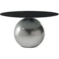 bonaldo table ronde circus ø 140 cm base clouded chrome (top laurent mat - métal special et céramique)