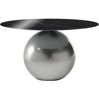 bonaldo table ronde circus ø 140 cm base clouded chrome (piano marquina lucido - métal special et marbre)