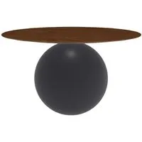 bonaldo table ronde circus ø 140 cm base gris anthracite opaque (plateau en noyer américain - métal et bois)