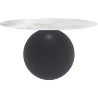 bonaldo table ronde circus ø 140 cm base gris anthracite opaque (top carrara brillant - métal et marbre)