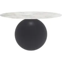 bonaldo table ronde circus ø 140 cm base gris anthracite opaque (top mat carrara - métal et marbre)