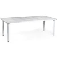 nardi table pour extérieur extensible libeccio (blanc - plateau en dureltop / pieds en aluminium verni)