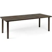 nardi table pour extérieur extensible libeccio (café - plateau en dureltop / pieds en aluminium verni)