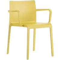 pedrali set de 4 chaises avec accoudoirs d'extérieur volt 675 (jaune - polypropylène)