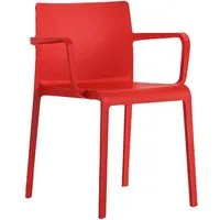 pedrali set de 4 chaises avec accoudoirs d'extérieur volt 675 (rouge - polypropylène)