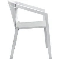 myyour fauteuil d'extérieur push te (matt white / white / savane silver - aluminium, textilène et tissu sunbrella)