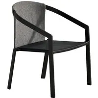 myyour fauteuil d'extérieur push te (gunmetal / black / savane zinc - aluminium, textilène et tissu sunbrella)