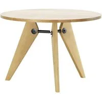 vitra table ronde guéridon ø 105 cm (chêne naturel - bois massif et acier peint en noir)