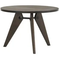 vitra table ronde guéridon ø 105 cm (chêne foncé - bois massif et acier peint en noir)