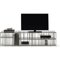 mogg meuble tv metrica (bruni et bronze - métal et verre)