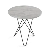 ox denmarq table d'appoint mini o ø40 h37, structure noire marbre blanc