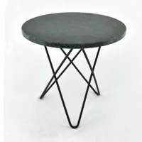 ox denmarq table d'appoint mini o ø40 h37, structure noire marbre vert