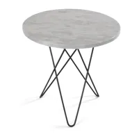 ox denmarq table d'appoint mini o tall ø50 h50, structure noire marbre blanc