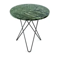 ox denmarq table d'appoint mini o tall ø50 h50, structure noire marbre vert