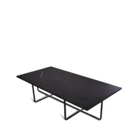 ox denmarq table basse rectangulaire ninety marbre marquina, support noir