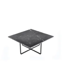 ox denmarq table basse ninety marbre marquina, support noir
