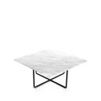 ox denmarq table basse ninety marbre de carrare, support noir
