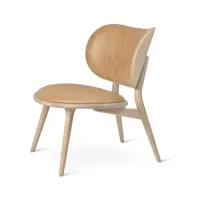 mater chaise longue the lounge chair cuir naturel, support en chêne laqué mat