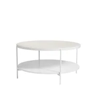 smd design table basse lene blanc, frêne pigmenté blanc