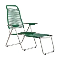 fiam chaise longue spaghetti avec repose-pieds green