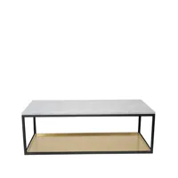 scherlin table basse 11 marbre blanc, structure laquée noir, plateau en laiton