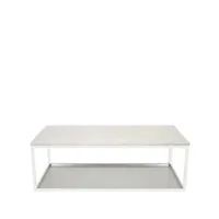 scherlin table basse 11 marbre blanc, structure laquée blanc, plateau en zinc