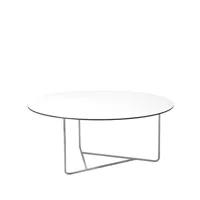 smd design table basse tellus blanc, structure chromée, h41 d100