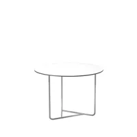 smd design table basse tellus blanc, structure chromée, h44 d64