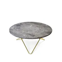 ox denmarq table basse o marbre gris, support en laiton