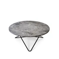 ox denmarq table basse o marbre gris, support laqué noir