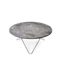 ox denmarq table basse o marbre gris, support en acier inoxydable