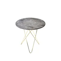 ox denmarq table basse mini o tall marbre gris, support en laiton