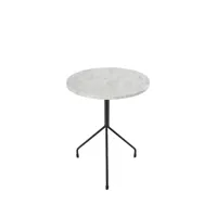 ox denmarq table d'appoint all for one blanc marbre, ø50, support noir