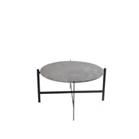 ox denmarq table basse deck marbre gris, support noir