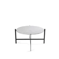 ox denmarq table basse deck marbre blanc, support noir