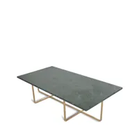 ox denmarq table basse rectangulaire ninety marbre indien, support en laiton