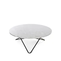 ox denmarq table basse o large marbre de carrare, support laqué noir