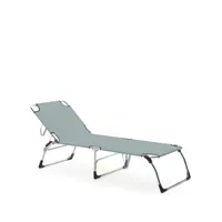 fiam chaise longue amigo xxl tissu vert sauge-support en aluminium